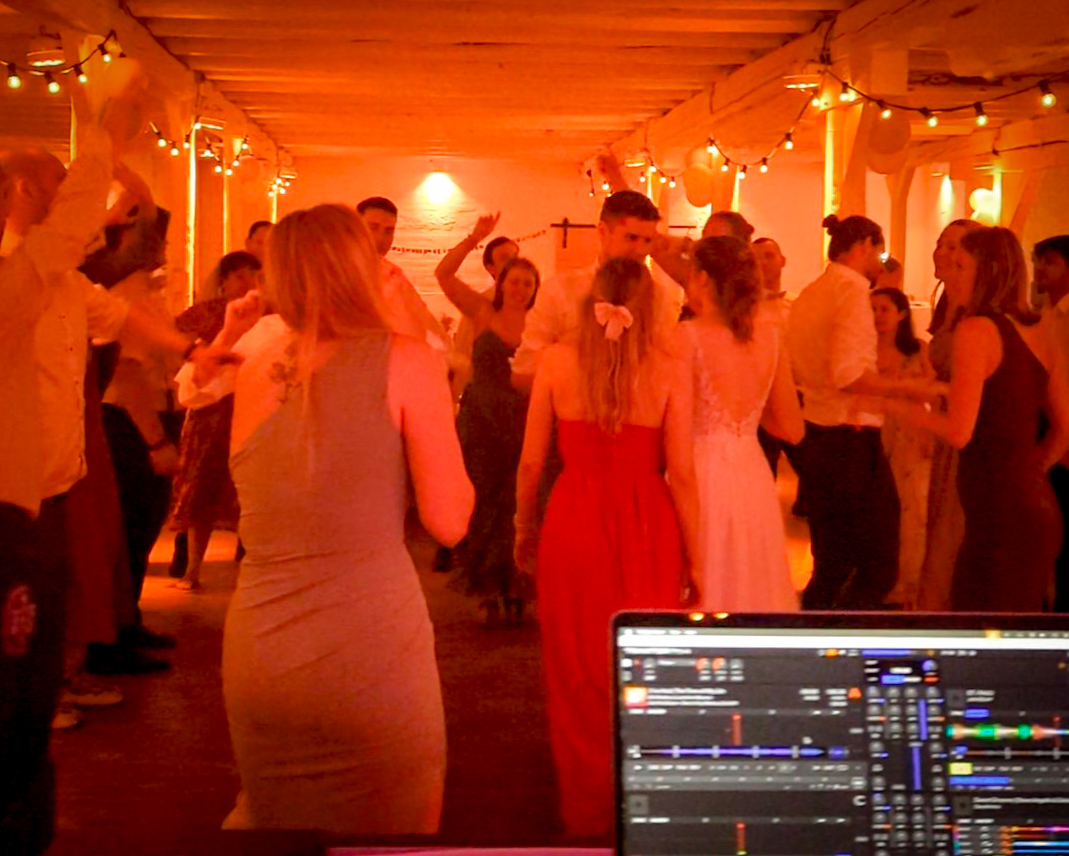 Tanzende Gäste auf einer Hochzeit auf Gut Haidehof